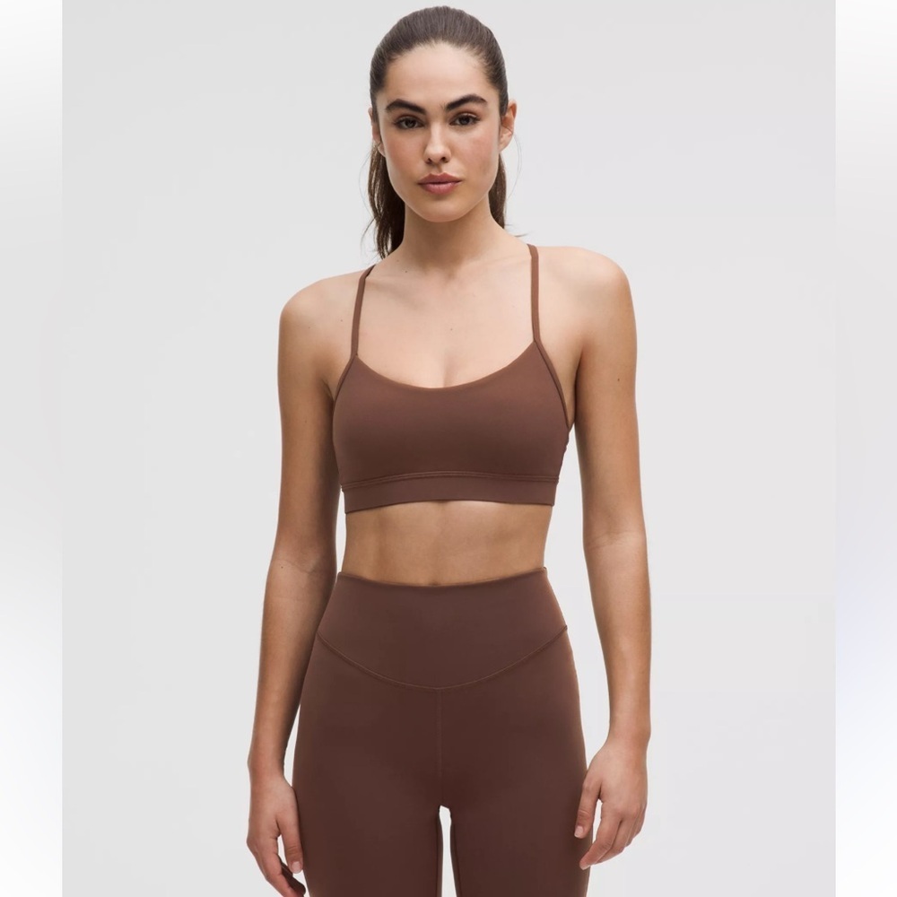 lululemon athletica Chocolate Brown Sports Bra - Flow Y Nulu - US4